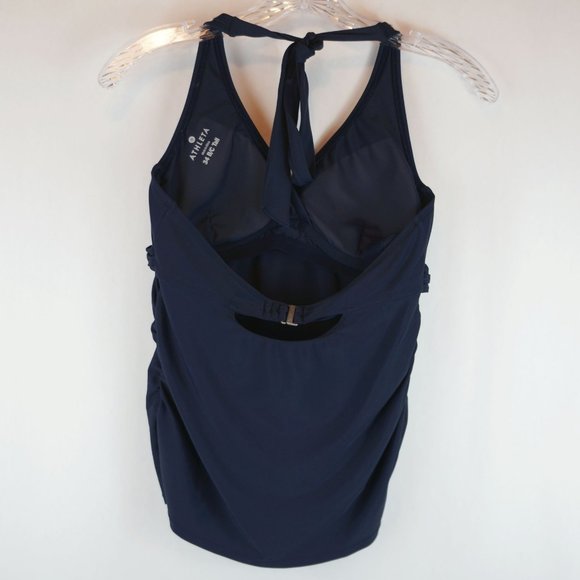 Athleta Tankini Top Navy Halter Underwire Padded - Picture 3 of 8